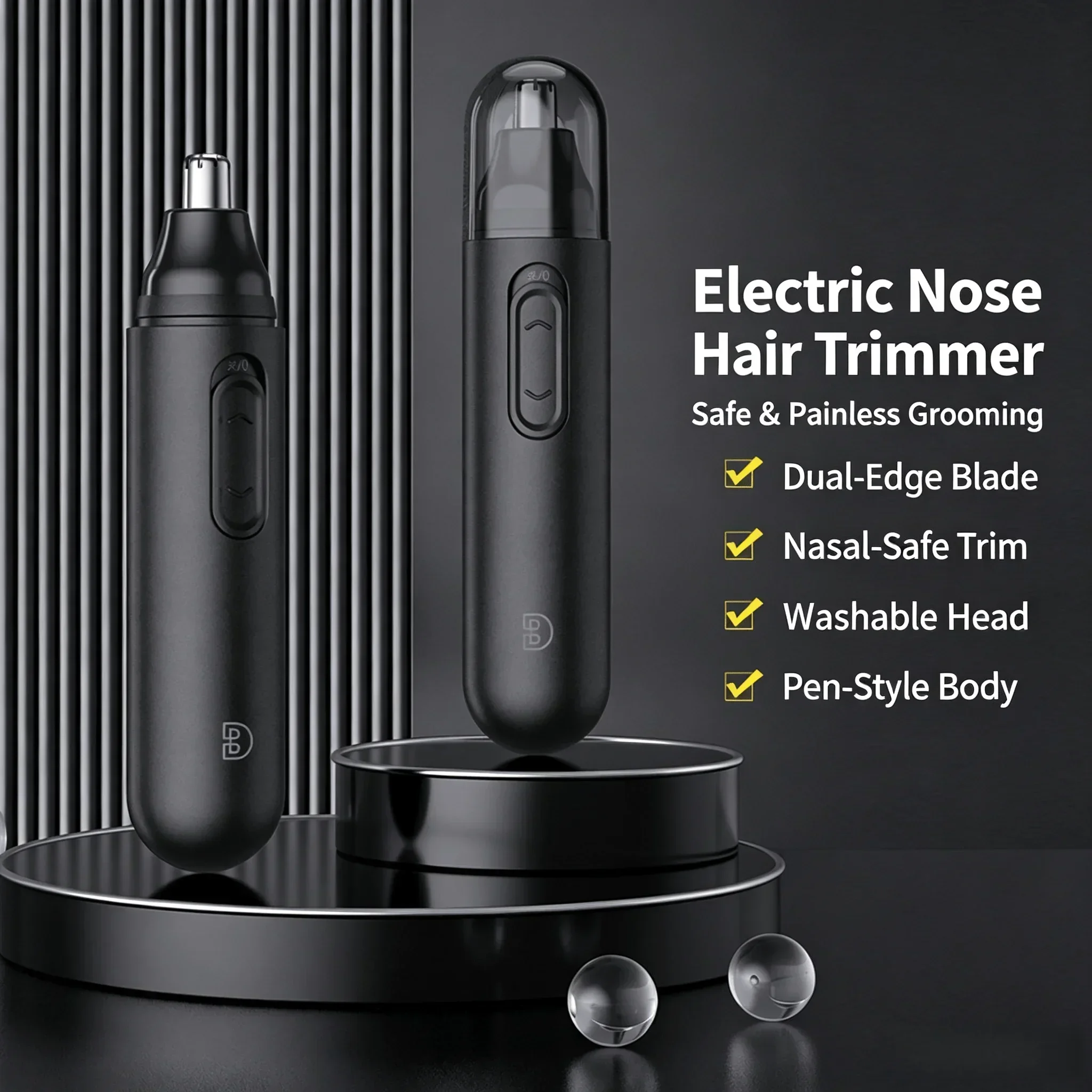 Men'S Grooming Nose And Ear - Pocket Electric Nose Hair Trimmer Low‑Noise
