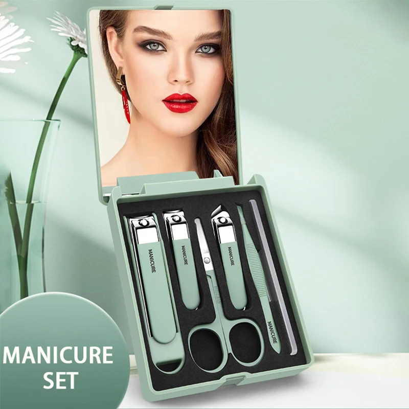 6pcs Nail Care Kit - Compact T - огляд і ціна Mens Grooming Kit Case