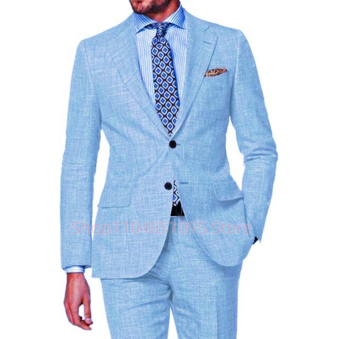 White Linen 2 Piece Men Suits  - огляд і ціна Men'S Grooming Kits